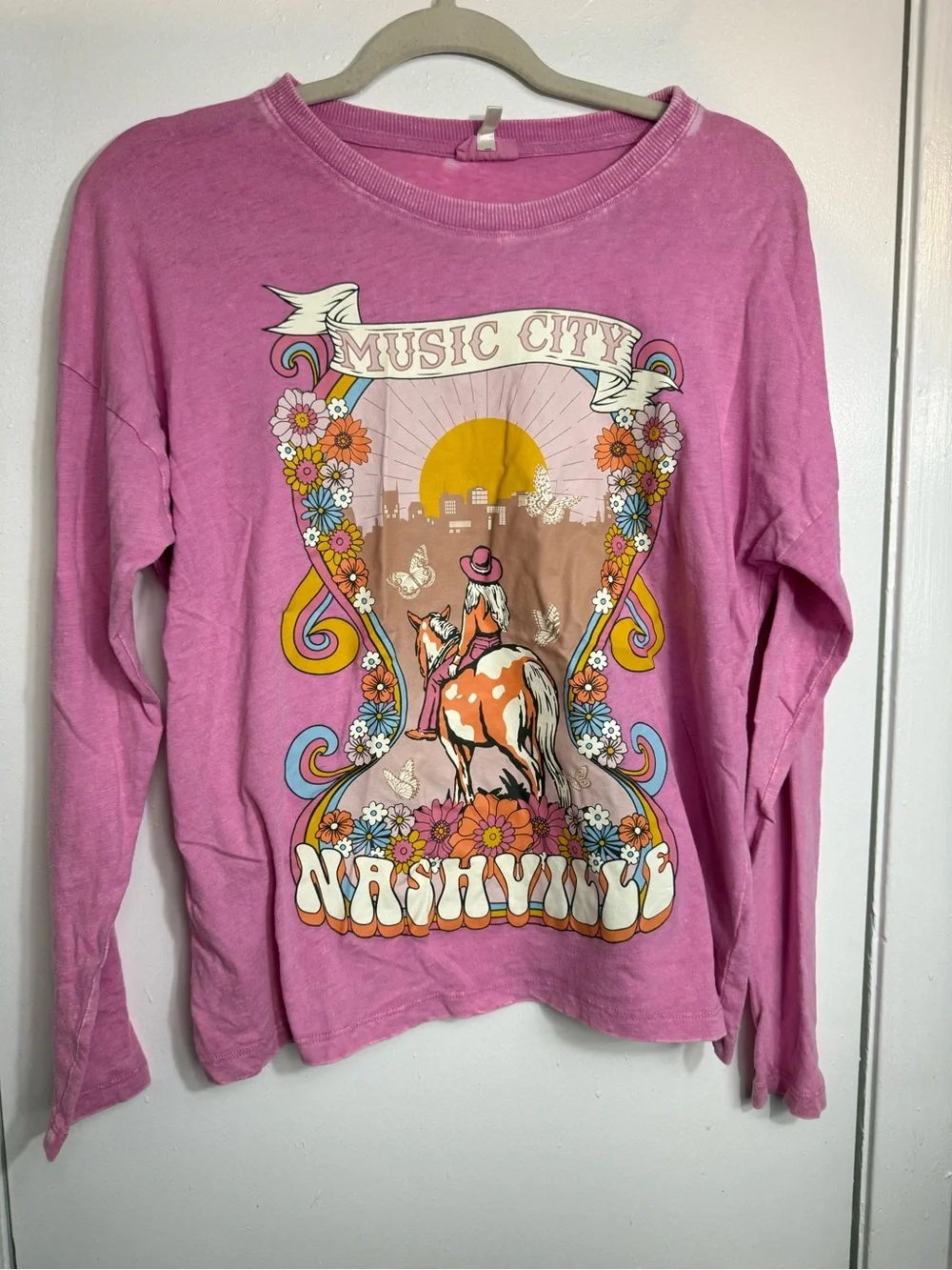 4/$10 bundle Kids' Music City Nashville Graphic Long-Sleeve Tee - Pink